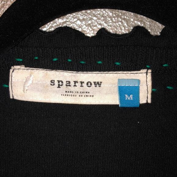 Sparrow Preppy Academia Cozy Winter Blue Green Whirl and Wind Cardigan - Picture 5 of 8